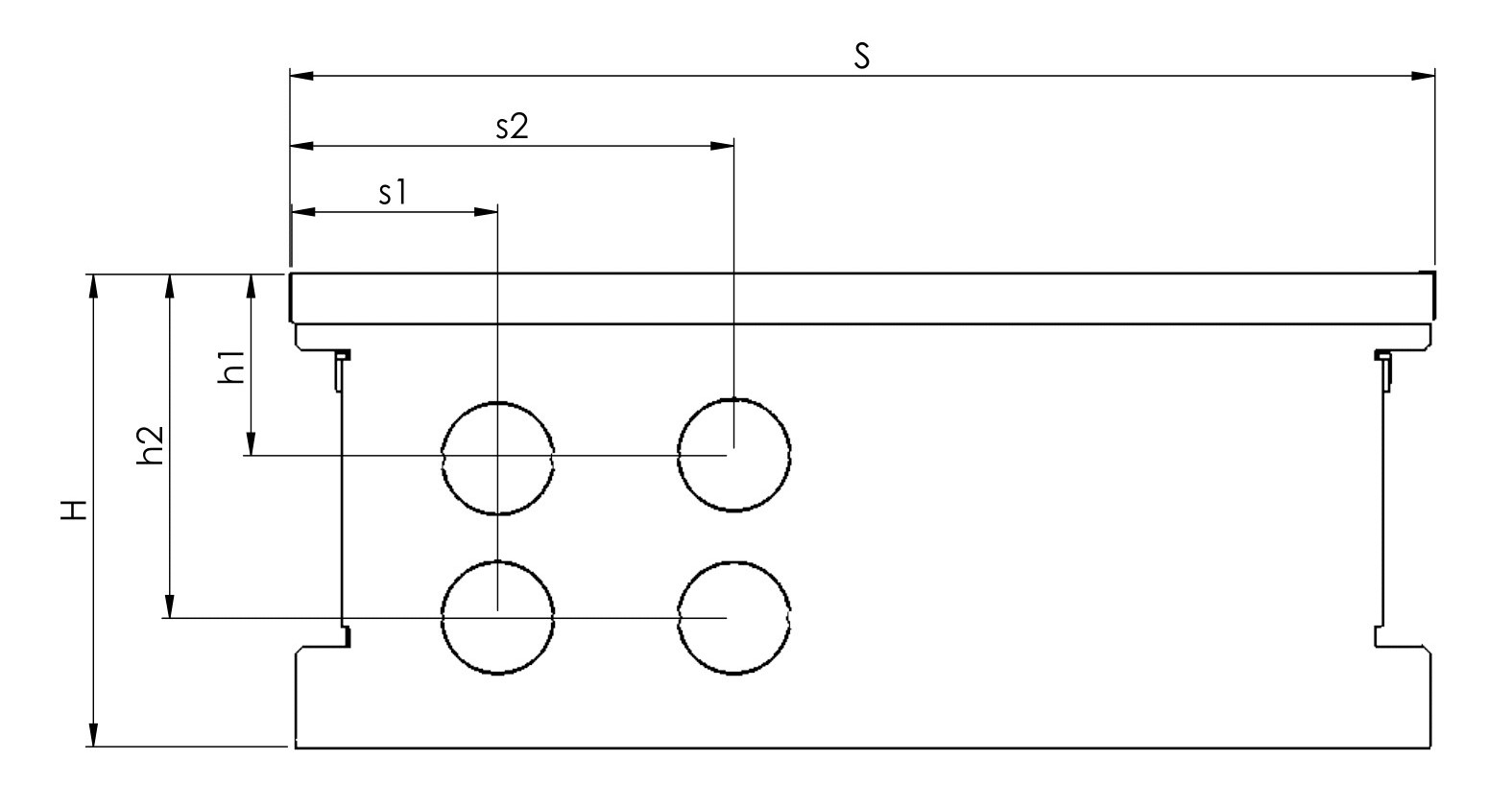 Připojovací otvory z čela