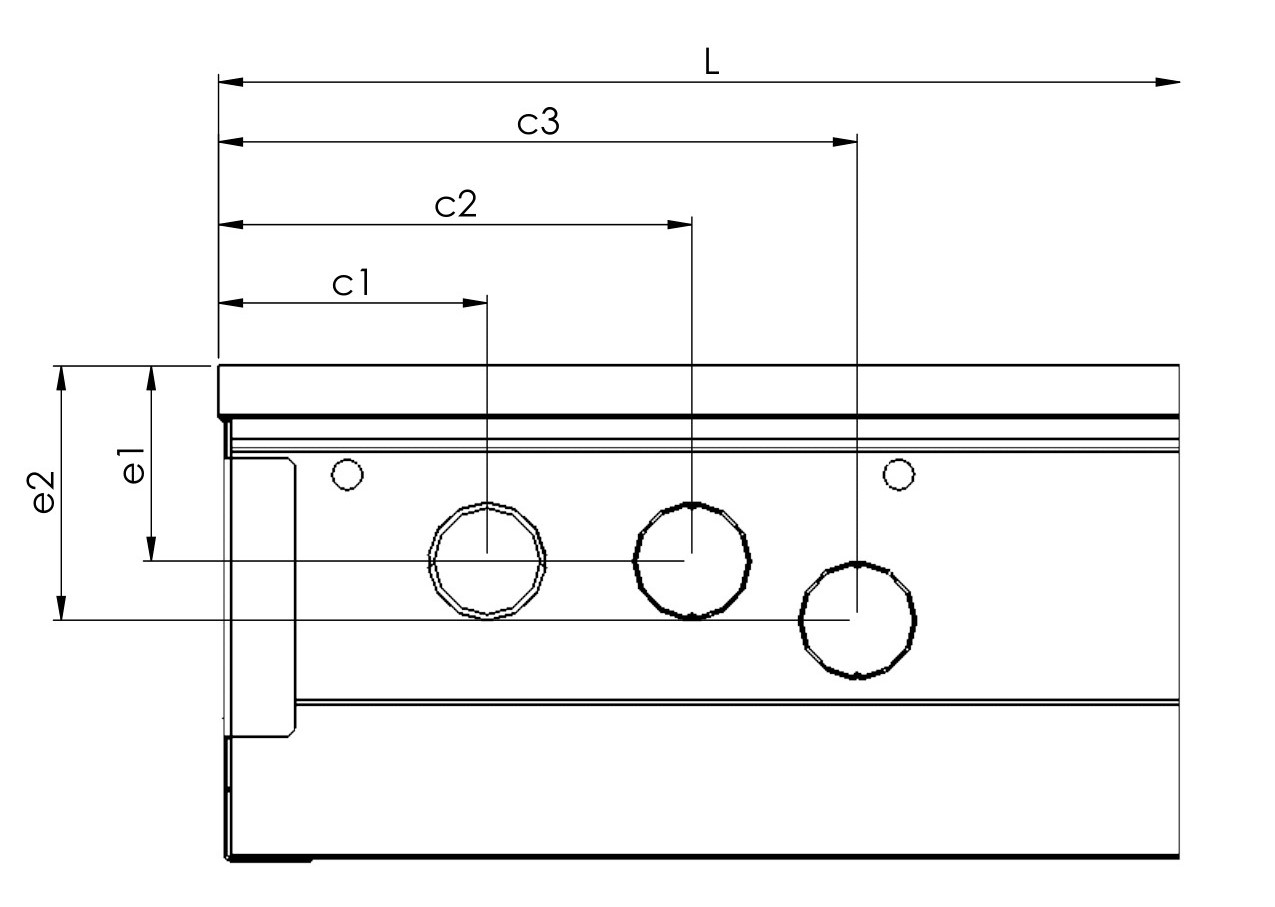 Připojovací otvory ze strany